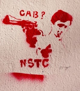 Travis Bicle stencil, San Pablo AVenue   Flickr. CT Young 12:30:10jpg