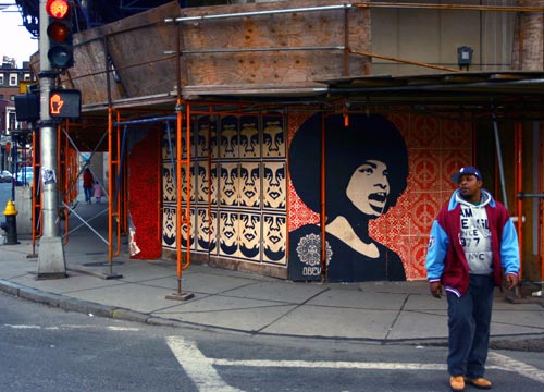Shepard Fairey mural in Boston