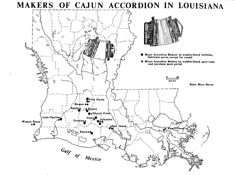 Cajun Accodion Store Map