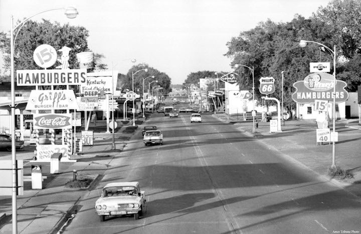 Ames, Lincoln Way Franchise Signs, May 25, 1966