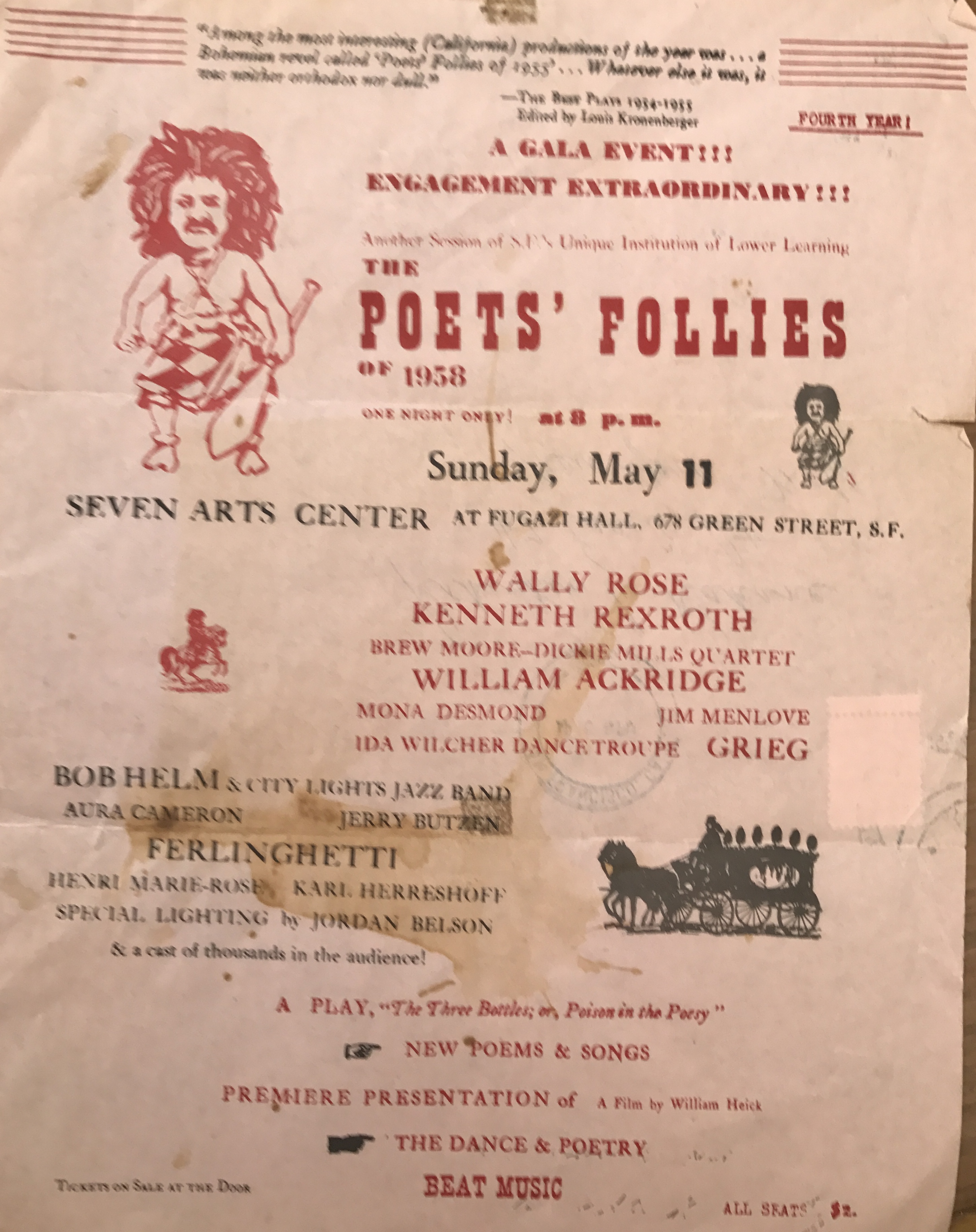 Poets Folly 1958 mailed to NY