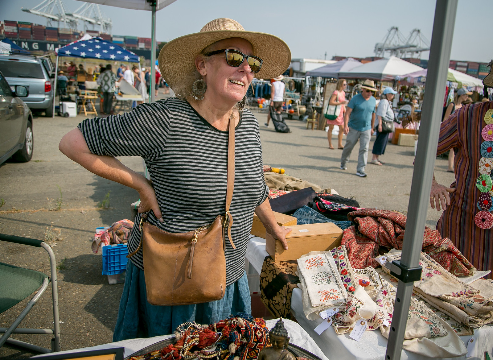 Quirky Berkeley visits the Alameda Flea market in Alameda, Calif., on September 3rd, 2017.